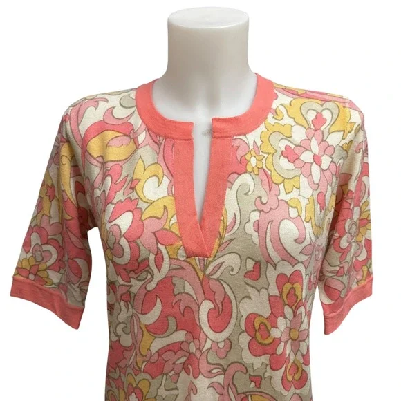 Kinross 100% Cashmere Floral Paisley
Short Sleeve Shift Easter Dress Large - Picture 2 of 8